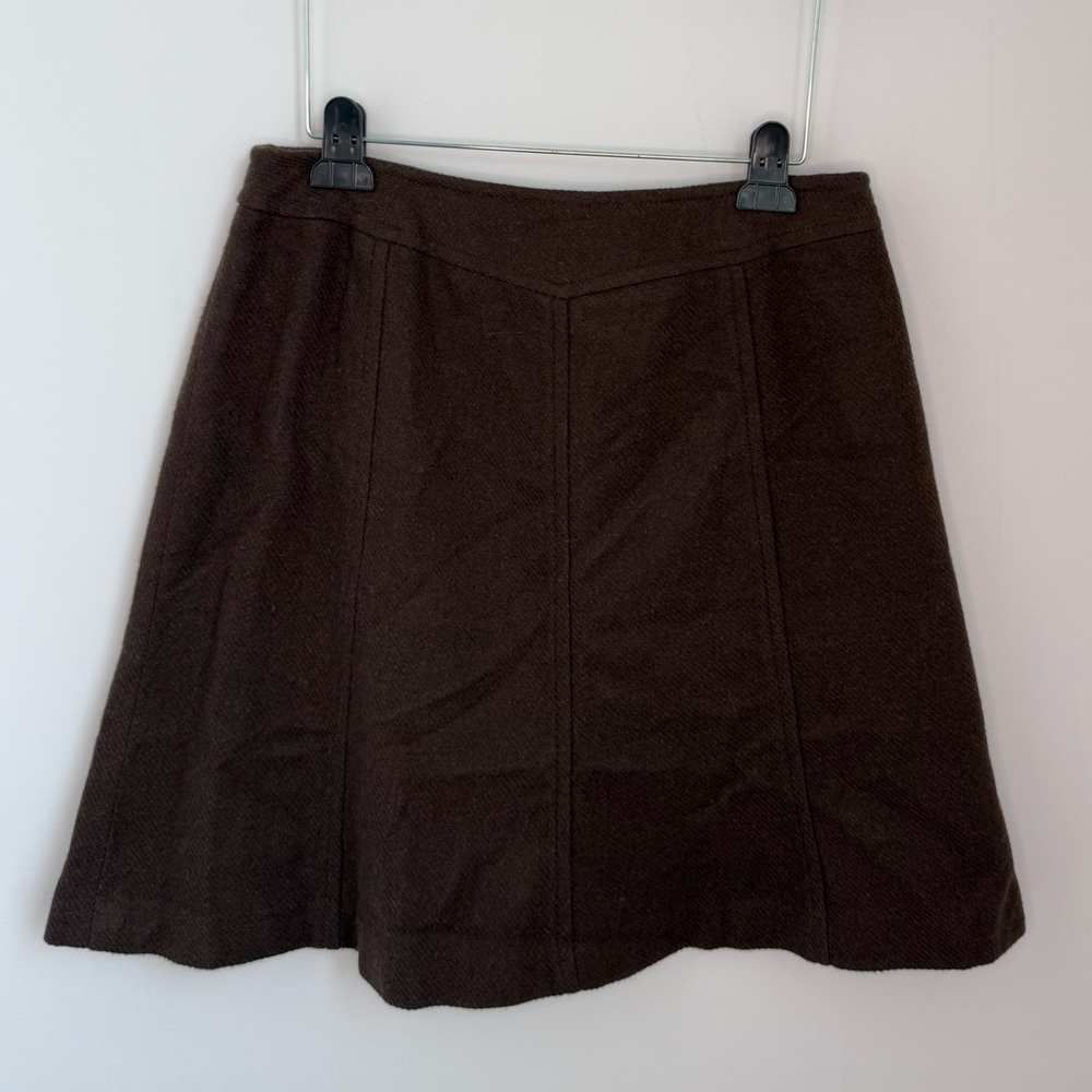 Chadwick Classics Brown A-Line Skirt. Wool. Pleated.